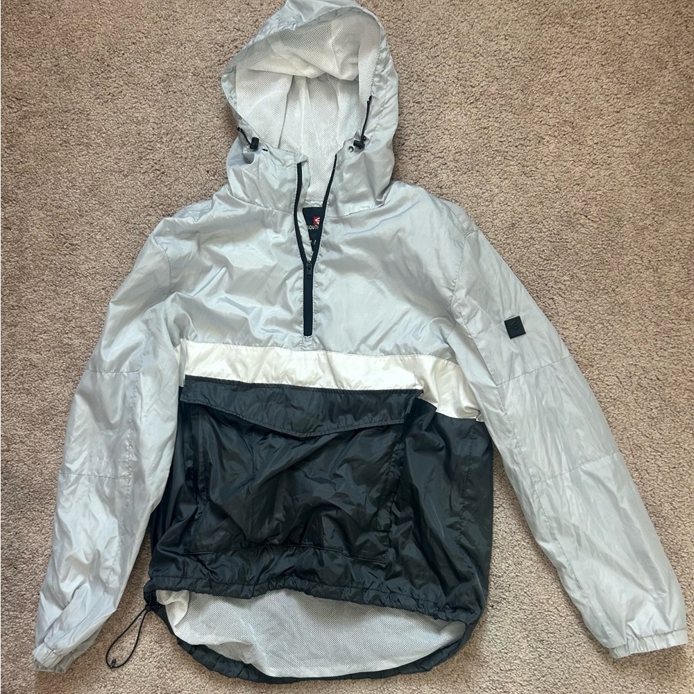 Silver, Gray, and White Southpole Windbreaker